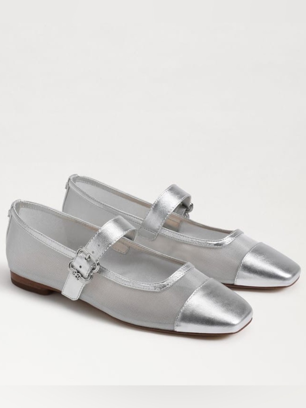 NWOT Sam Edelman Miranda Mary Jane Flat- Silver